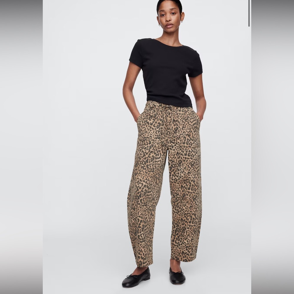 GAP Leopard Print Pants - Brown and Black